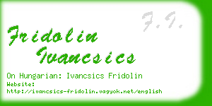 fridolin ivancsics business card